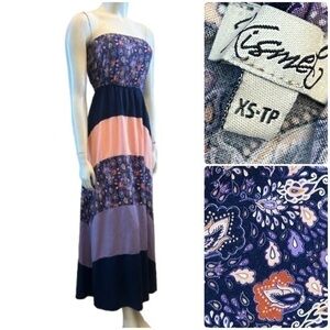 Kismet Pretty Sundress Maxi Dress with Strapless Design